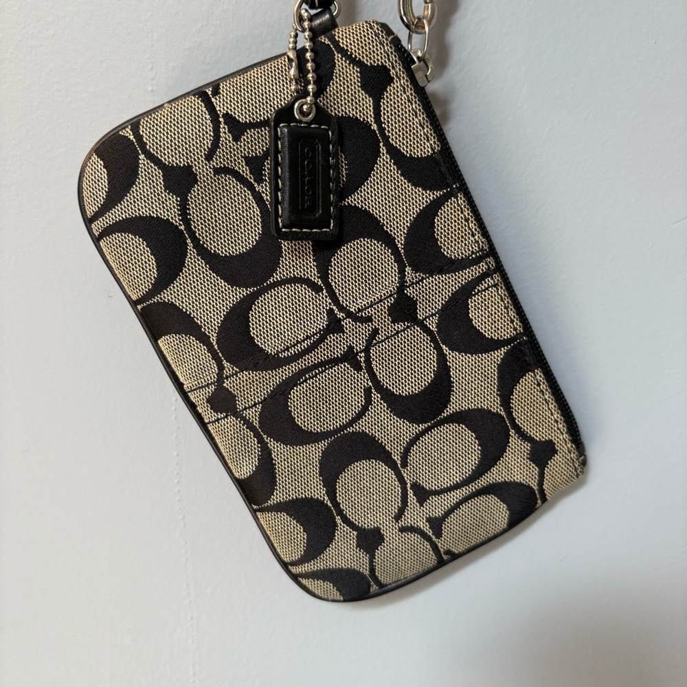 Coach Signature Black and grey Wristlet